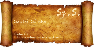Szaló Sándor névjegykártya