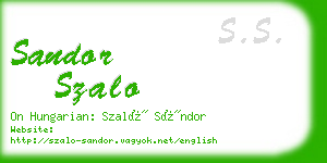 sandor szalo business card